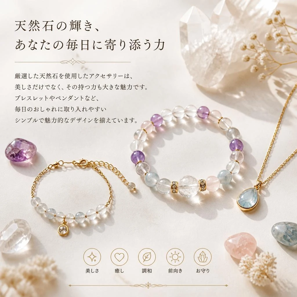 選び抜かれた天然石のアクセサリー