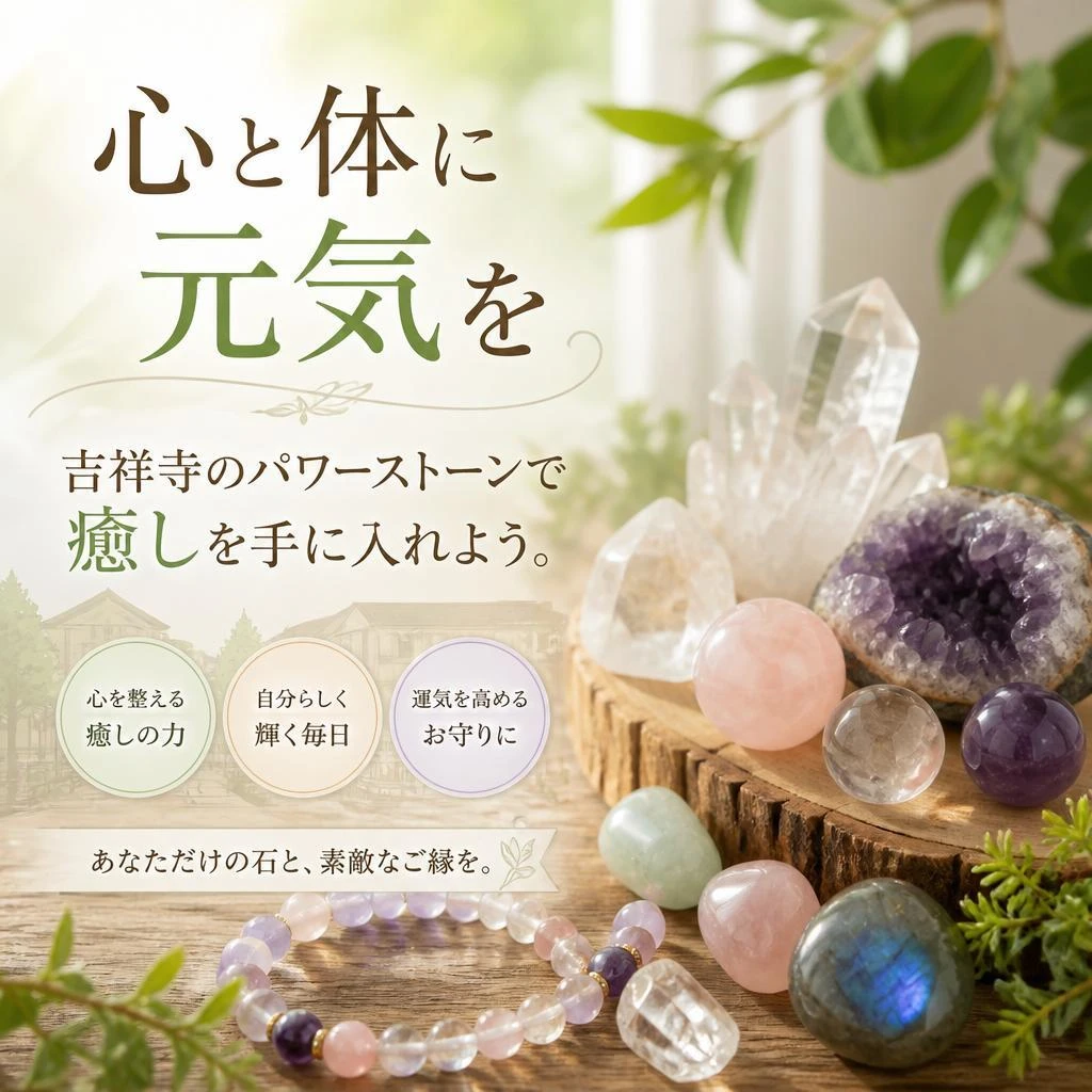心と体に元気を、吉祥寺のパワーストーンで癒しを手に入れよう。