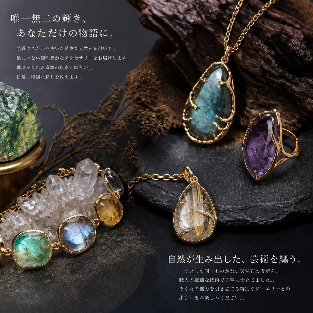 希少な天然石を使用